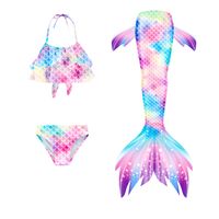 New Style Cute Children's Mermaid Tail Swimsuit Three-piece Suit main image 8