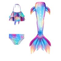 New Style Cute Children's Mermaid Tail Swimsuit Three-piece Suit sku image 1