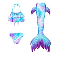 New Style Cute Children's Mermaid Tail Swimsuit Three-piece Suit sku image 7