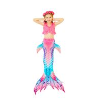 New Style Cute Colorful Children's Mermaid Tail Swimsuit Three-piece Suit main image 3