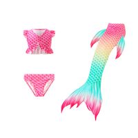 New Style Cute Colorful Children's Mermaid Tail Swimsuit Three-piece Suit main image 5
