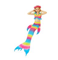 New Style Cute Colorful Children's Mermaid Tail Swimsuit Three-piece Suit main image 9