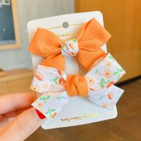 Girl's Cute Sweet Bow Knot Polyester Hair Accessories Hair Clip 2 Pieces sku image 3