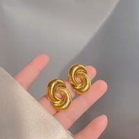 New Retro Style Spiral Metal Stud Earrings main image 2