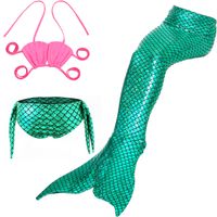 Cute New Style Children's Mermaid Tail Swimsuit Three-piece Suit sku image 1