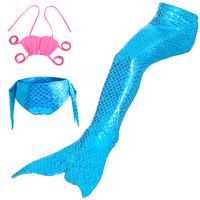 Cute New Style Children's Mermaid Tail Swimsuit Three-piece Suit sku image 11