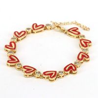 Mode Coeur Forme Le Cuivre Placage Zircon Bracelets sku image 2