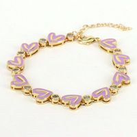 Fashion Heart Shape Copper Plating Zircon Bracelets sku image 6