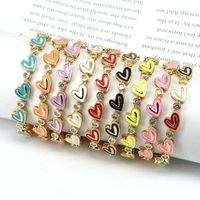 Fashion Heart Shape Copper Plating Zircon Bracelets main image 6