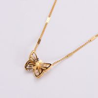 Stainless Steel 18K Gold Plated Fashion Diamond Butterfly Rhinestones main image 4