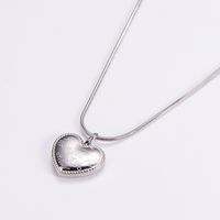 Stainless Steel Simple Style Carving Heart Shape No Inlaid main image 5