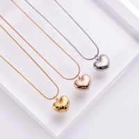 Stainless Steel Simple Style Carving Heart Shape No Inlaid main image 3