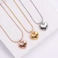 Stainless Steel Simple Style Carving Heart Shape No Inlaid main image 1