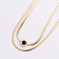 Women's Fashion Round Titanium Steel Necklace Plating Stainless Steel Necklaces sku image 1