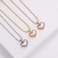 Stainless Steel 18K Gold Plated Plating Inlay Heart Shell main image 1