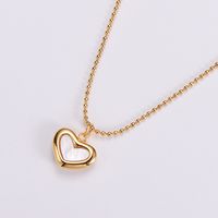 Stainless Steel 18K Gold Plated Plating Inlay Heart Shell main image 5