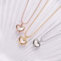 Stainless Steel 18K Gold Plated Plating Inlay Heart Shell main image 4