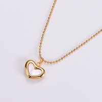 Stainless Steel 18K Gold Plated Plating Inlay Heart Shell sku image 2