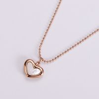 Stainless Steel 18K Gold Plated Plating Inlay Heart Shell main image 2