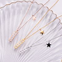 Stainless Steel 18K Gold Plated Simple Style Plating Inlay Star Rhinestones main image 4
