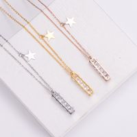 Stainless Steel 18K Gold Plated Simple Style Plating Inlay Star Rhinestones main image 1