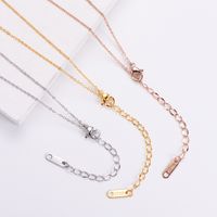 Women's Simple Style Letter Heart Shape Titanium Steel Rhinestone Pendant Necklace Inlay Stainless Steel Necklaces main image 2