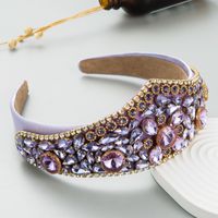 Fashion New Baroque Retro Exaggerated Colored Glass Crown Headband sku image 1
