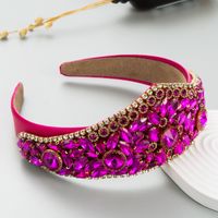 Fashion New Baroque Retro Exaggerated Colored Glass Crown Headband sku image 2