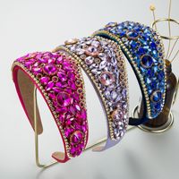 Fashion New Baroque Retro Exaggerated Colored Glass Crown Headband main image 6