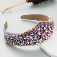 Fashion New Baroque Retro Exaggerated Colored Glass Crown Headband main image 3