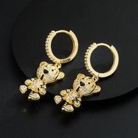 Pendientes De Cobre De Circonio Con Micro Incrustaciones De Animal Pequeño Tigre De Moda sku image 2