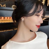 Women's Elegant Bow Knot Alloy Artificial Pearls Ear Studs Plating Stud Earrings main image 3