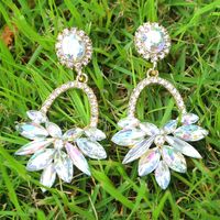 Women's Retro Bohemian Geometric Flowers Alloy Earrings Diamond Artificial Rhinestones Drop Earrings main image 2