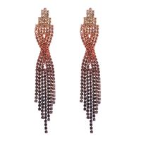 Women's Fashion Tassel Gradient Color Alloy Earrings Diamond Artificial Rhinestones Drop Earrings main image 5
