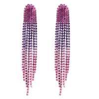 Women's Fashion Tassel Gradient Color Alloy Earrings Diamond Artificial Rhinestones Drop Earrings sku image 4