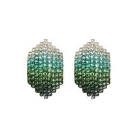 Women's Fashion Tassel Gradient Color Alloy Earrings Diamond Artificial Rhinestones Drop Earrings sku image 2