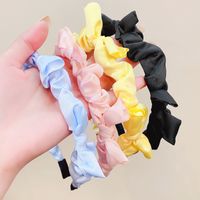Fashion Simple Fabric Knotted Bow Women's Solid Color Hairpin Hair Accessories Headband main image 2