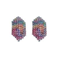 Women's Fashion Tassel Gradient Color Alloy Earrings Diamond Artificial Rhinestones Drop Earrings sku image 1