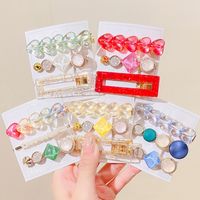 Fashion Heart-shaped Geometric Multicolor Hairpin Set Hair Accessories main image 5