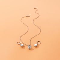 Basic Style (simple Style) Alloy Heart Shape Earrings Necklace Jewelry Set Daily main image 3