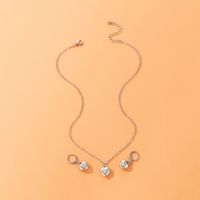 Basic Style (simple Style) Alloy Heart Shape Earrings Necklace Jewelry Set Daily main image 2