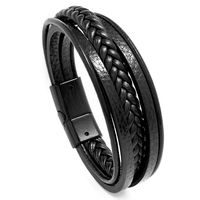 Retro Multilayer Leather  Simple Magnet Buckle  Leather Bracelet sku image 2