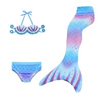 New Style Gradient Color Children's Mermaid Tail Swimsuit Three-piece Suit main image 7