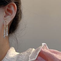 Fashion Alloy Tassel Earrings Daily Inlay Zircon Drop Earrings As Shown In The Picture main image 2