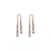 Fashion Alloy Tassel Earrings Daily Inlay Zircon Drop Earrings As Shown In The Picture main image 5