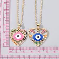 Women's Vintage Style Devil's Eye Heart Shape Copper Necklace Inlaid Zircon Zircon Necklaces main image 2