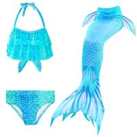 New Style Colorful Children's Mermaid Tail Shape Swimsuit Three-piece Suit main image 5