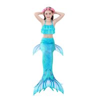 New Style Colorful Children's Mermaid Tail Shape Swimsuit Three-piece Suit main image 6