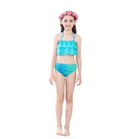 New Style Colorful Children's Mermaid Tail Shape Swimsuit Three-piece Suit main image 7