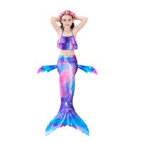 New Style Colorful Children's Mermaid Tail Shape Swimsuit Three-piece Suit main image 10